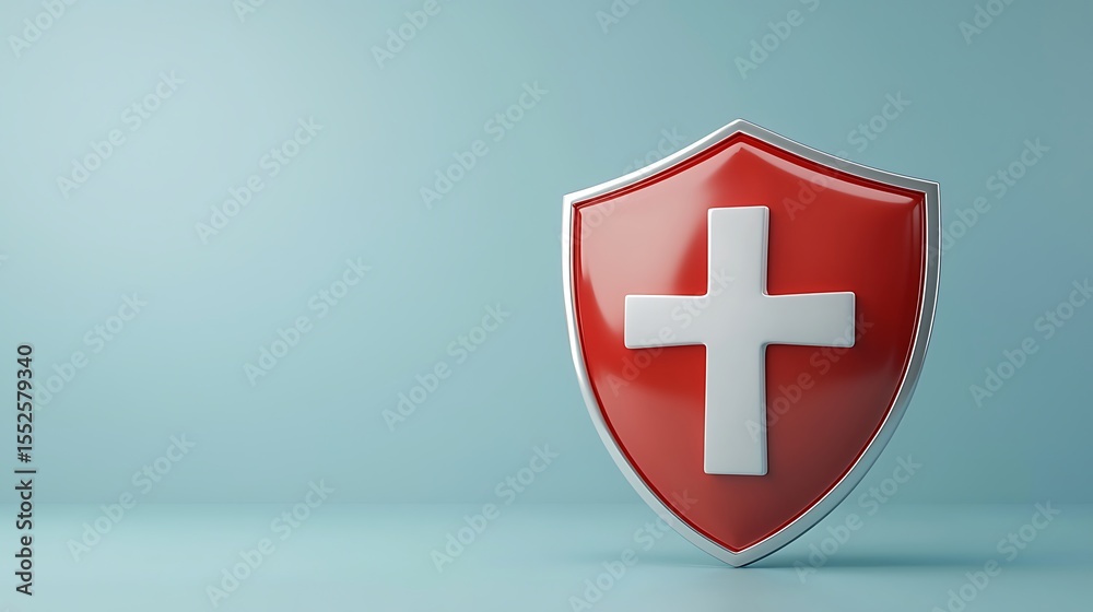 Fototapeta premium 3D representation of a Swiss shield emblem