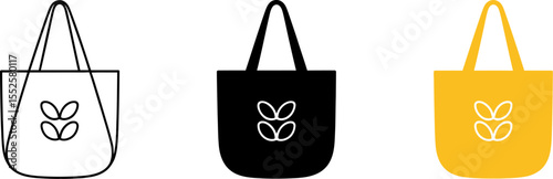 Eco friendly tote bag reusable shopping bag canvas tote bag grocery bag organic cotton tote bag design editable stock vector
