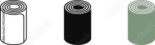 Yoga mat rolled up exercise mat pilates mat fitness mat gym mat workout mat home gym equipment vector art editable stock vector