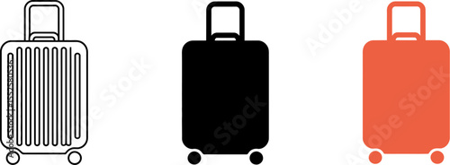 Travel suitcase luggage baggage vector illustration set for vacation trip and business trip design editable stock vector