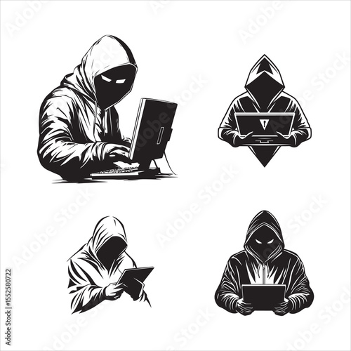 hacker working on laptop, computer, laptop, hacker, internet, thief, security, technology, business, crime, woman, hacking, theft, mask, danger, person, criminal, steal, fraud, stealing, data, cyber, 