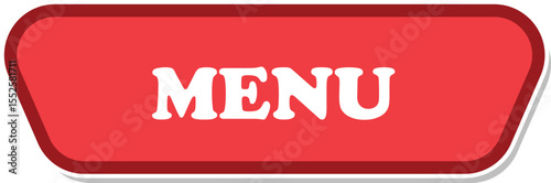 Flat vector UI button with menu text. Minimalist, modern style for websites or apps. Can be used for game and children website or apps.