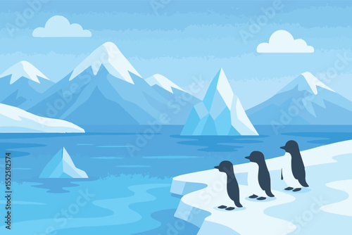 penguin on iceberg in antartica