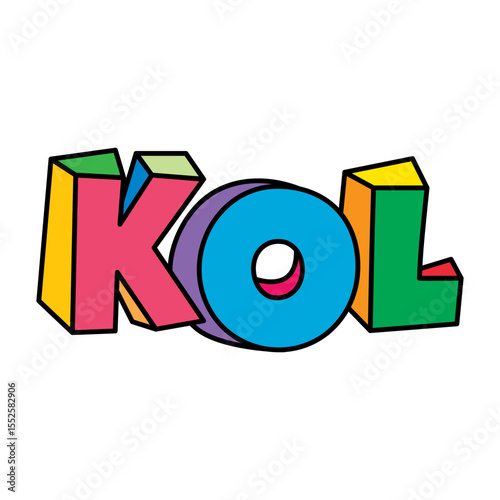 KOL or key opinion leader text colorful design vector