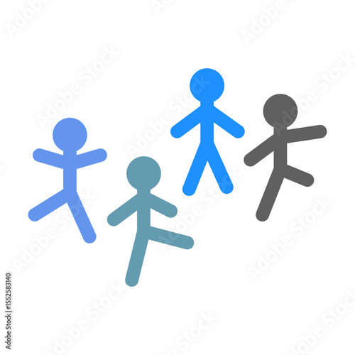 stylized people stick figures icon vector illustration