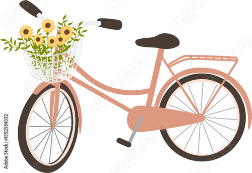Vintage Bicycle With Flowers