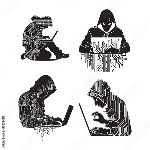hacker working on laptop, computer, laptop, hacker, internet, thief, security, technology, business, crime, woman, hacking, theft, mask, danger, person, criminal, steal, fraud, stealing, data, cyber, 