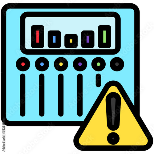 Control Panel outline color, mini illustration icon. use for modern concept, print, UI, UX kit, web and app development. Vector related to risk management, business, finance.