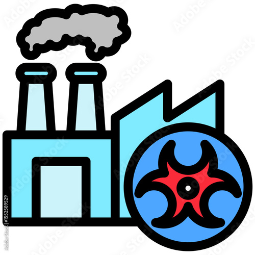 Hazard Area outline color, mini illustration icon. use for modern concept, print, UI, UX kit, web and app development. Vector related to risk management, business, finance.