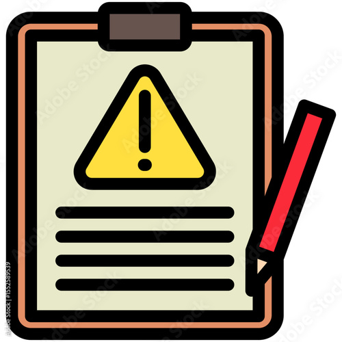 Incident Log outline color, mini illustration icon. use for modern concept, print, UI, UX kit, web and app development. Vector related to risk management, business, finance.