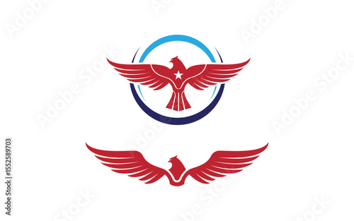 Eagle hawk wing icon Template logo design v1.29