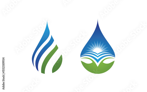 Water drop Plumbing Logo Template vector illustration v1.141
