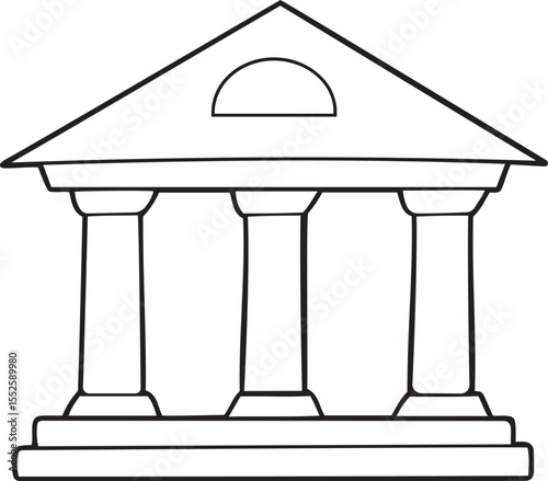Vector illustration of classical building or museum, Silhouette vector icon art of classical building or museum, classical building or museum line art vector design