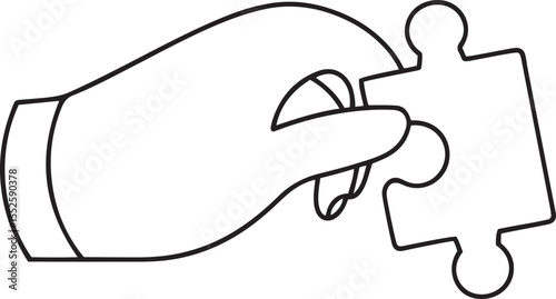 Simple and clean vector illustration of solution or contribution, Silhouette vector art of solution or contribution, solution or contribution isolated line art vector icon design