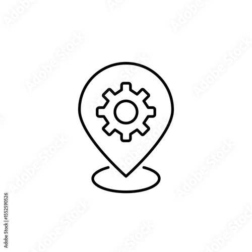 Location settings, map configuration, GPS system control, navigation preferences, geolocation management. Pixel perfect, editable stroke vector icon