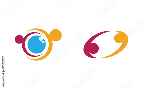 Human care Love adoption group network and social logo design v.11