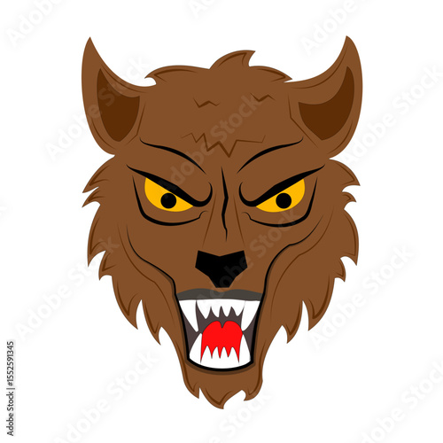  A fierce and detailed depiction of a wolf's head, symbolizing strength,