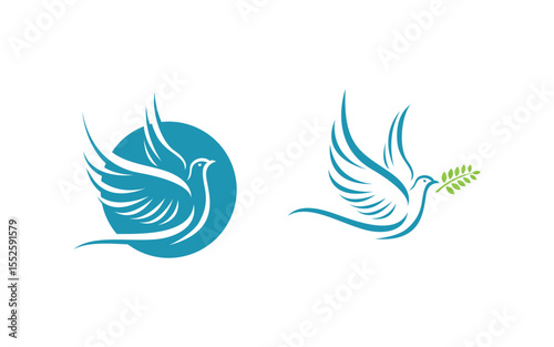 Bird wing dove icon logo design vector illustration template v1.13
