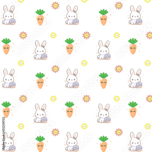 Rabbit seamless pattern vector file. seamless pattern for decorating all fashion designs, fabrics vector file. 