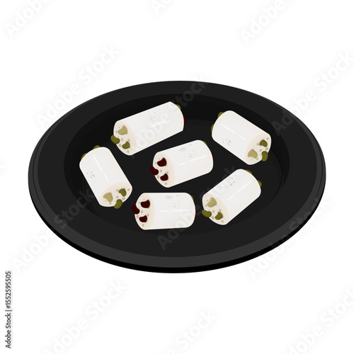 Vector Illustration Logo Clipart Korean Traditional Candy Stick Taffy or Yeot