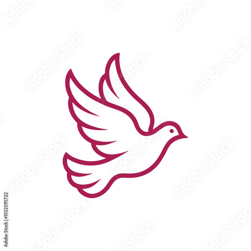 Unique dove bird logo Modern and minimalist vector and abstract logo