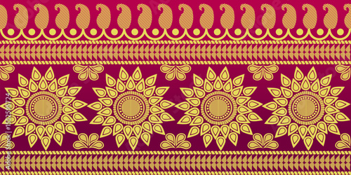 beautiful graphic saree design and this sari design is in Indian style which is for textile fashion industry and it can be used as wallpaper backdrop and website bg this style is originated in india