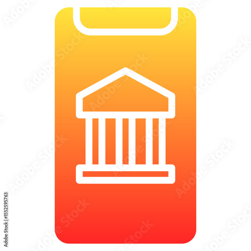 mobile banking apps glyph gradient icon