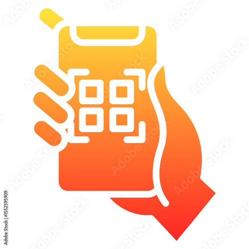 scan and pay glyph gradient icon