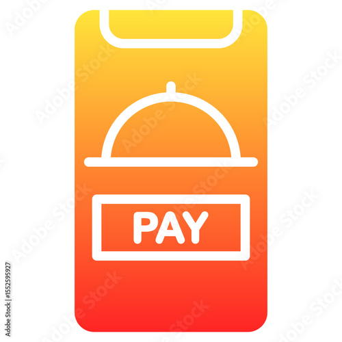 food delivery payments glyph gradient icon
