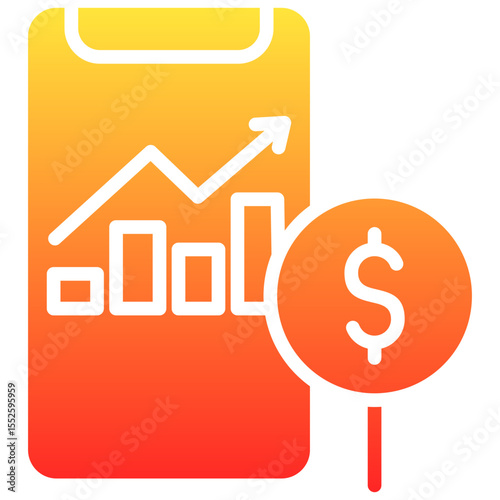 expense tracking glyph gradient icon