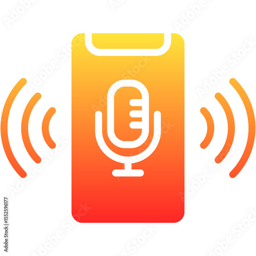 voice-activated payments glyph gradient icon
