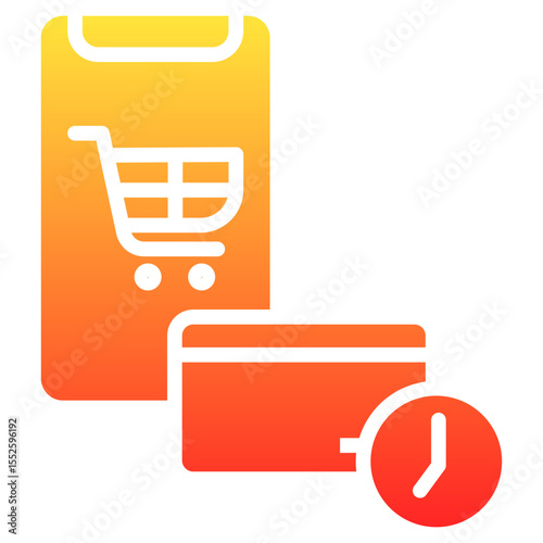 buy now, pay later glyph gradient icon