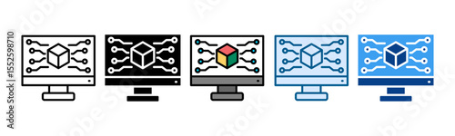 Simulation Icon Set Multiple Style Collection