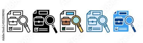 Job analysis Icon Set Multiple Style Collection
