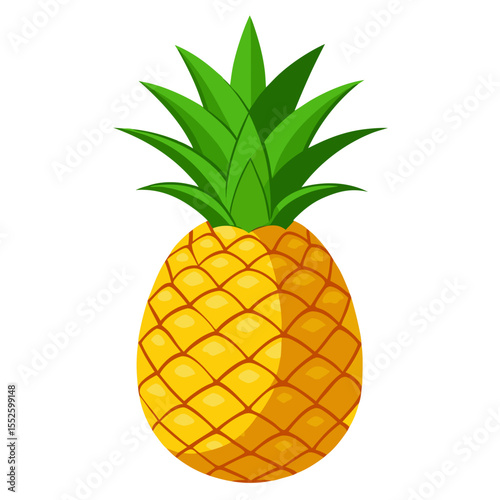 Pineapple full, isolated on white background