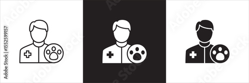 Male nurse icon. Male doctor medical staff icon. Healthcare symbol. Icon symbol compatible for medic consultation, surgeon, nurse, physician, health care. Vector illustration
