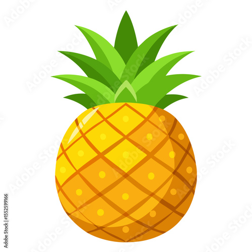 Pineapple full, isolated on white background