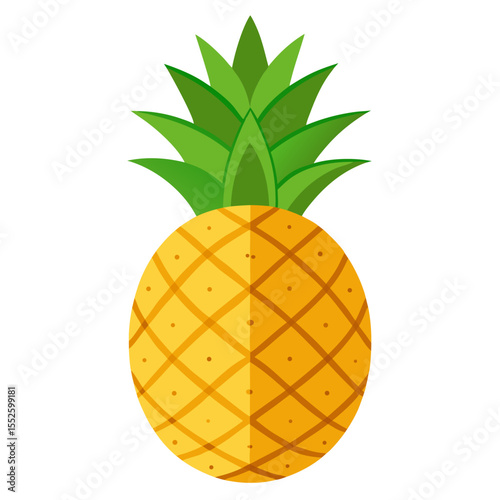 Pineapple full, isolated on white background