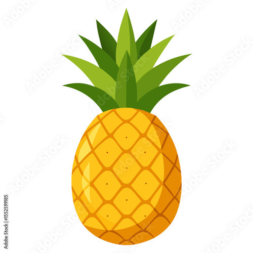 Pineapple full, isolated on white background