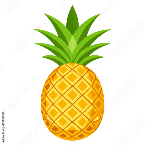Pineapple full, isolated on white background