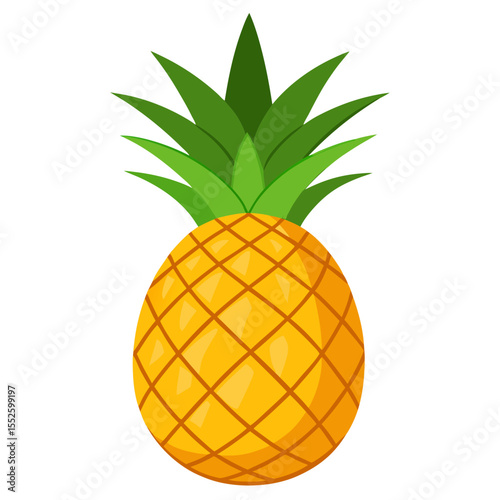 Pineapple full, isolated on white background