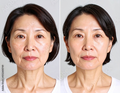 女性の肌トラブル　ビフォーアフター　スキンケア
