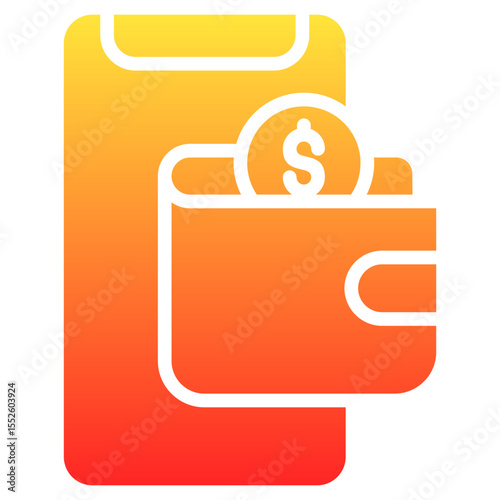 digital wallets glyph gradient icon