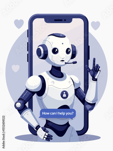  Smartphone showing ai chatbot providing customer service and asking how can i help you 