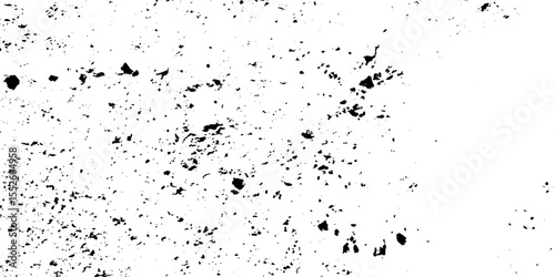 Black and white noise paper dust. Distressed Dirty rough overlay texture. Black grunge texture on transparent backdrop background. Scratches on a white background.	
