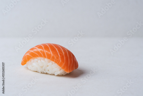 Fresh Salmon Nigiri Sushi on White Background