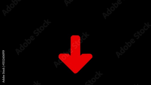 arrow icon concept animation. Direction arrow loop.Animated purple arrow pointing down on a black background.Down pointers line animation. Navigation arrows animated icon.