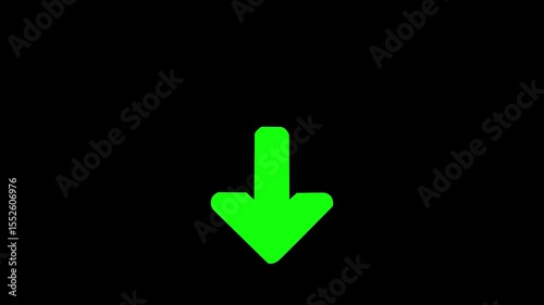 arrow icon concept animation. Direction arrow loop.Animated purple arrow pointing down on a black background.Down pointers line animation. Navigation arrows animated icon.