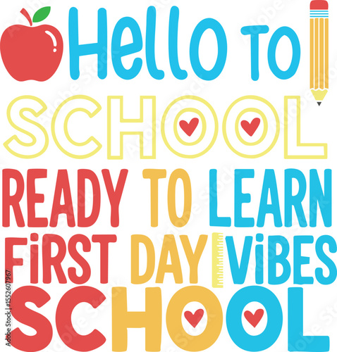 A bold, typography-based t-shirt graphic for Back to School