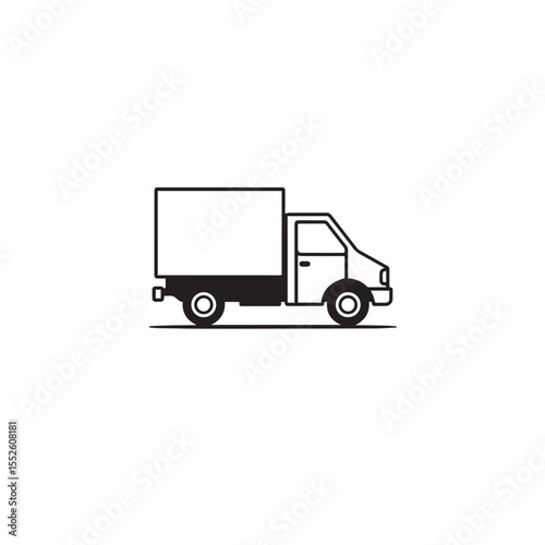 Vector art of a delivery truck isolated on white background, ready for transporting goods